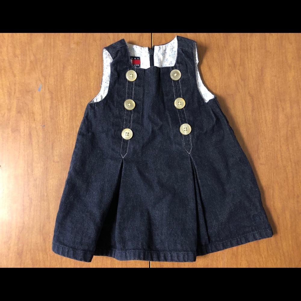 EUC Tommy Hilfiger Sz 3-6M Jean Jumper Dress